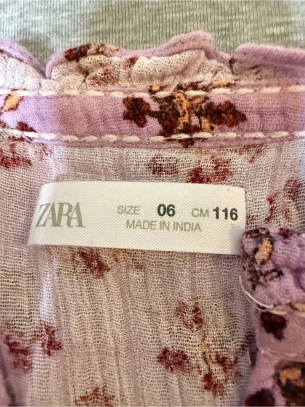 Zara Girls' Lavender Floral Tiered Dress
